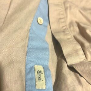 Women’s Gucci shirt. Khaki color slim fit size large.100% cotton.